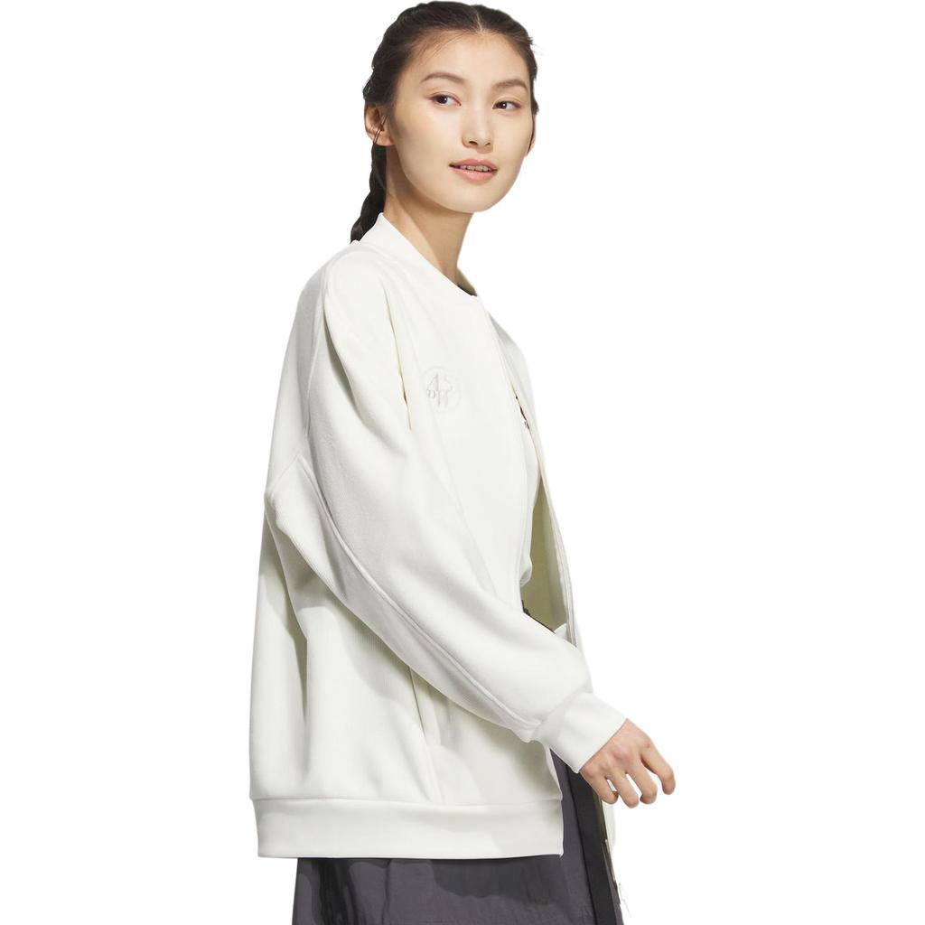 adidas Теплая спортивная повседневная куртка с длинным рукавом с логотипом Lounge Bonded Warm, женские куртки Han-Jade-White JJ3546