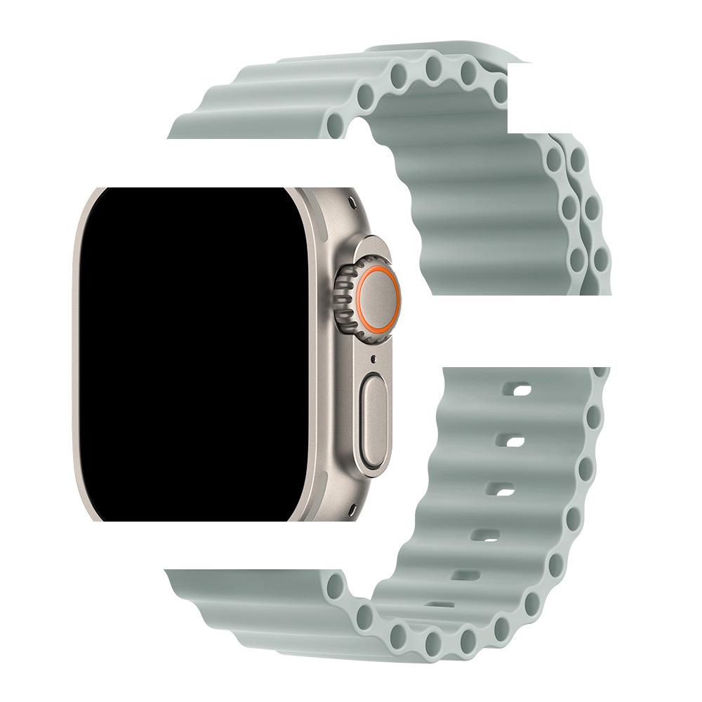 Применимый ледяной синий силиконовый ремешок для Apple Watch Series 1-10 (S10 Официальный стиль)