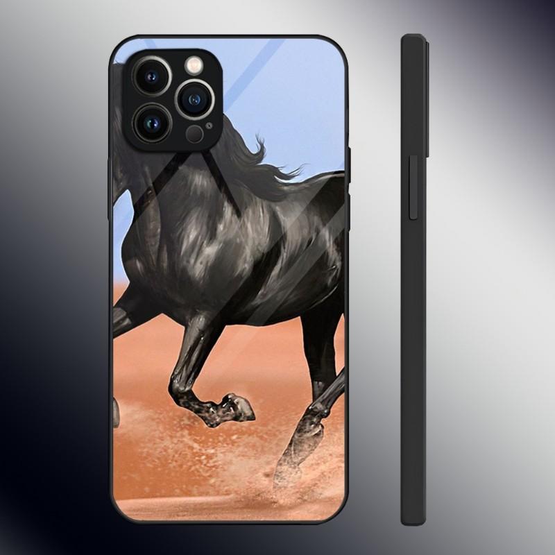 Доминирующий Крутой Конь Чехол для Телефона Закаленное Стекло Для IPhone 13 12 11 14 Pro Max Mini X XR XS 8 7 6s Plus SE 2020 Обложка
