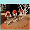 Halloween Skeleton Figurine With Pumpkin Head For Party Scene And Holiday Decor