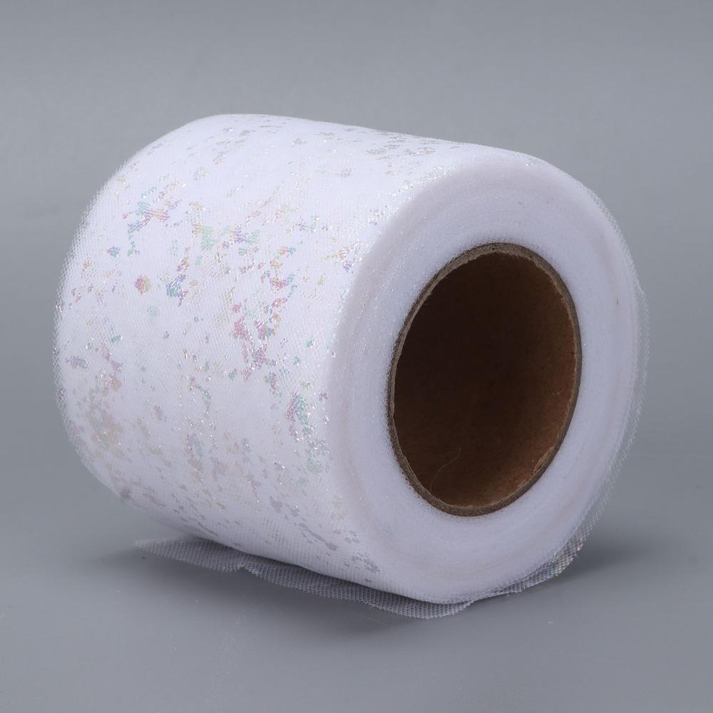 1pcs Abrasion Resistant Tulle Rolls Sequins Embellished Mesh Ribbon Wedding Decor