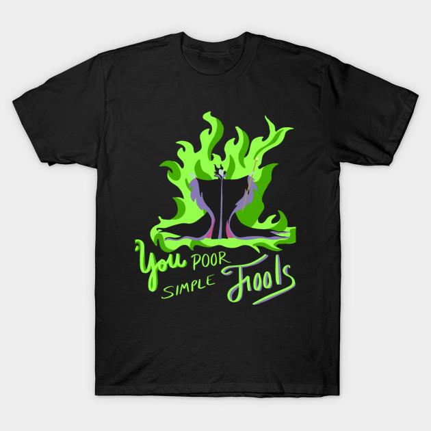 Men Black Print T-shirt Maleficent No-Cut Transfer Paper Print Cotton Tshirt