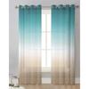 Teal Green Khaki Gradient Sheer Drapes for Living Room Decoration Window Curtains for Kitchen Curtains