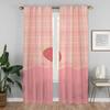 Оконная штора для комнаты 2 панели Прекрасные клубничные оттенки Кухонные шторы Хэллоуин украшение Перегородка Домашние интерьерные шторы