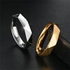 Fashion V-shaped Rhombic Titanium Steel Ring Ladies INS Cold Wind Personality Circle Niche Couple Ring Jewelry