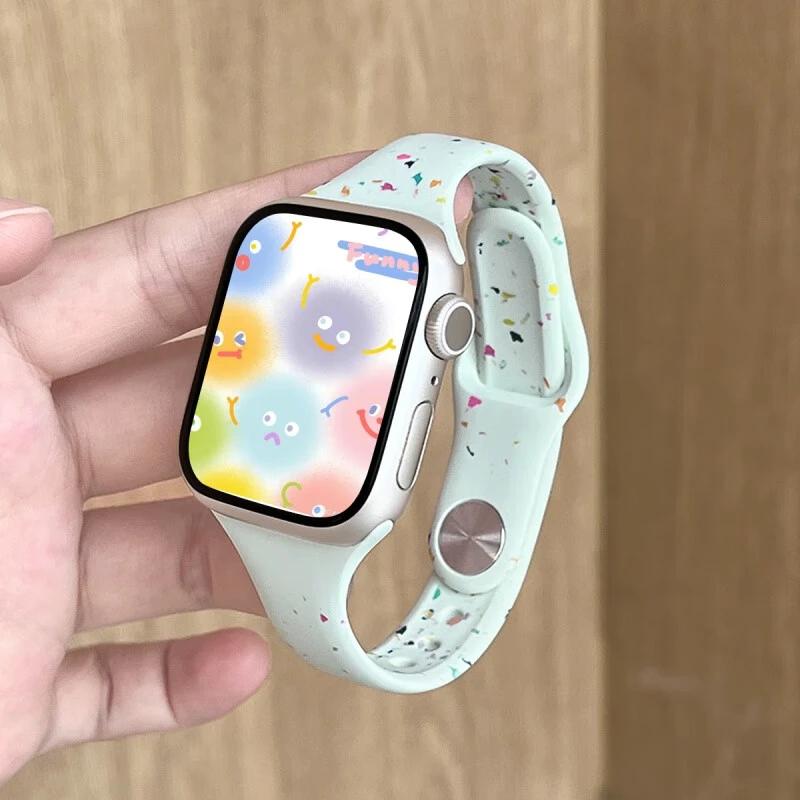 Оригинальный силиконовый ремешок для Apple Watch Band 44 мм 45 46 40 41 38 42 мм Correa Дышащий iwatch series 10 9 8 SE 7 6 Ultra 2 49 мм