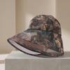 Fashion Adjustable Flower Empty Top Cap Polyester Breathable Anti-Sun Fisherman Hat Leaf Mesh Large Brim Sun Hat Leisure