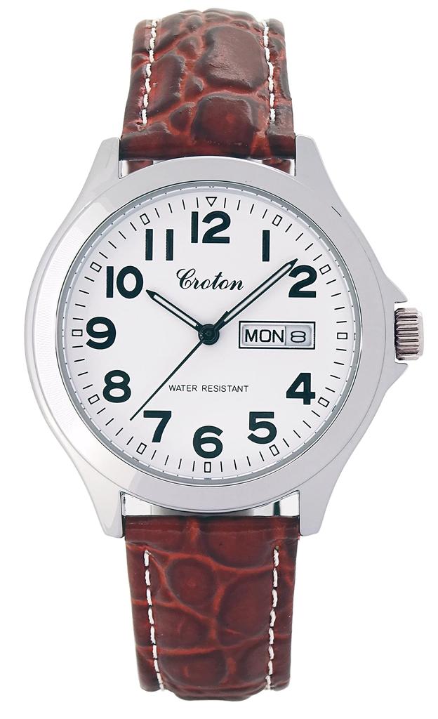 CROTON Watch Croton Day Date 3 Hand RT-179M-03 Men's Brown