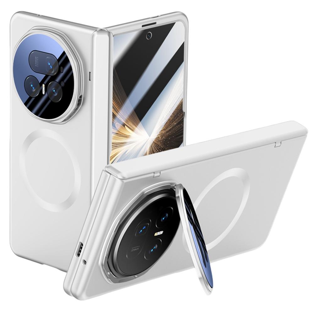 Для Honor Magic V5 5G Магнитный чехол Жесткий ПК Чехол для телефона с HD Закаленным стеклом, Подставка для объектива