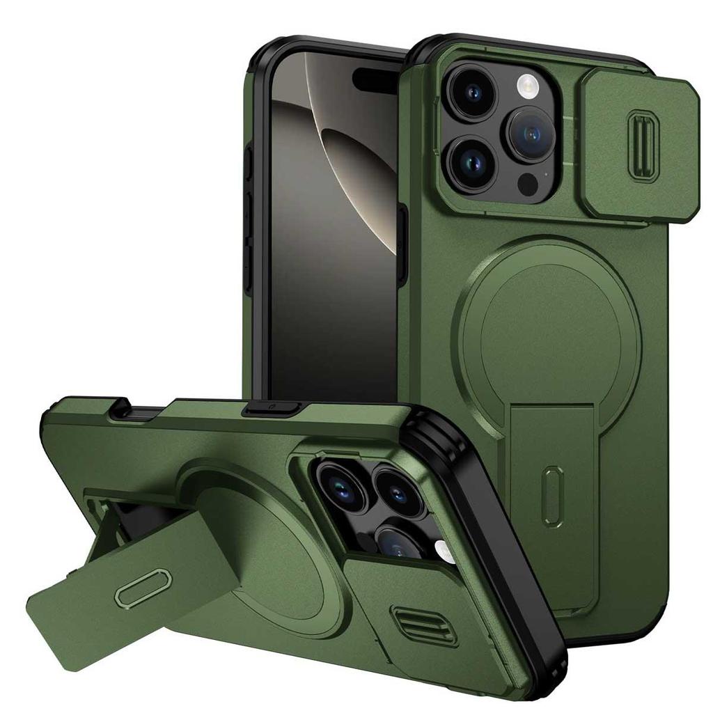 Для iPhone 16 15 14 13 Pro Max Магнитное кольцо-подставка Сдвижная защита объектива камеры Чехол для телефона Для iPhone 16 15 14 Plus 16E