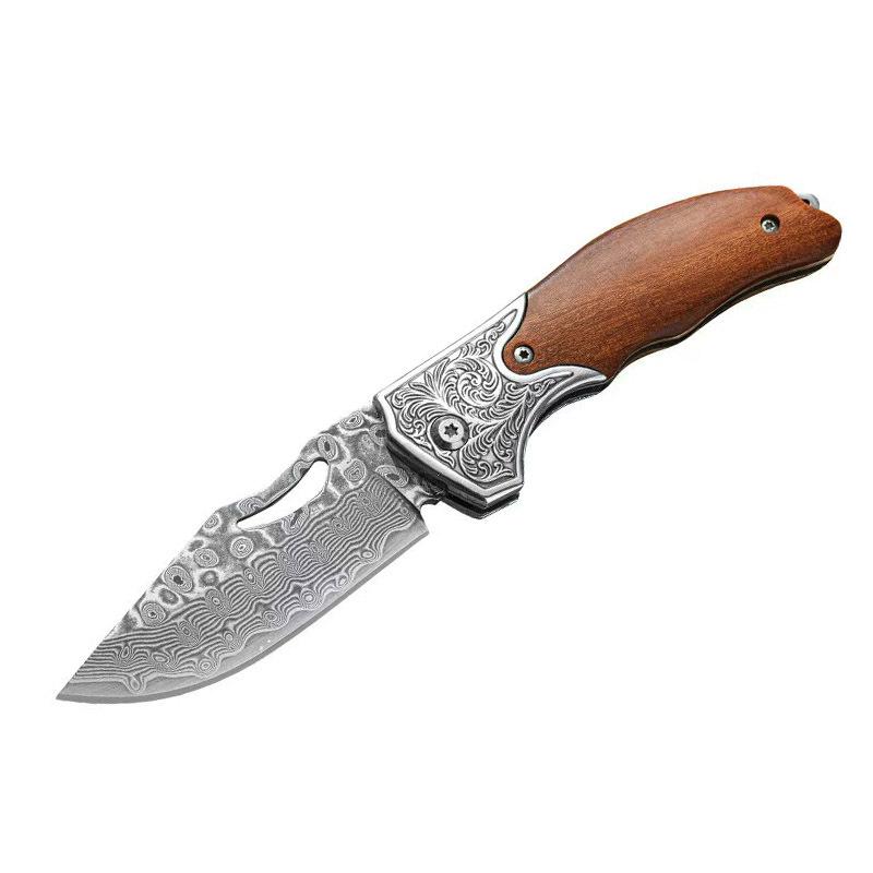 Кухонные ножи из дамасской стали, профессиональный складной нож для обвалки, нож для нарезки мяса с деревянной ручкой, нож для мясника из нержавеющей стали