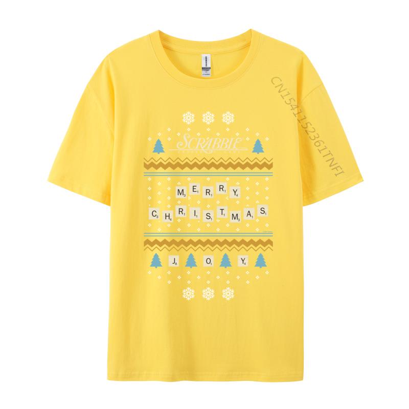 Christmas Letter Pieces Ugly Sweater T-Shirts Snow Scene Print Tops Tees Fashion Cotton Tees Custom New Tops & Tees