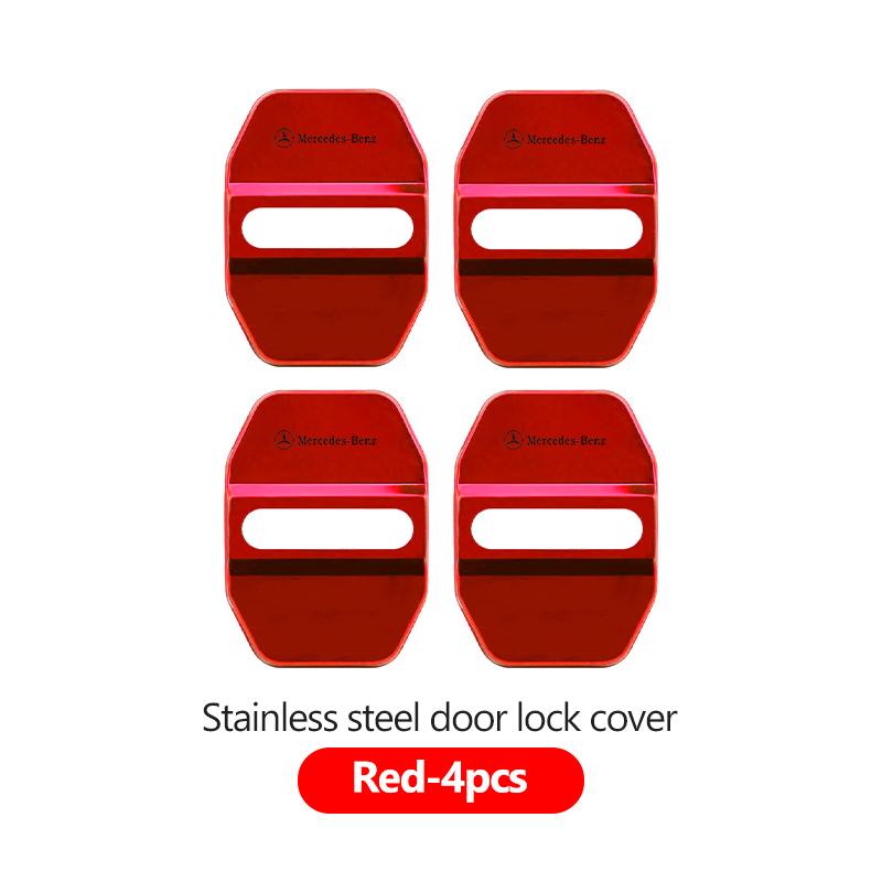 For Benz Stainless Steel Car Door Lock Buckle Cover Protective Covers Accessories CLS SLK Sport ML C200 C260 C300 W205 CITAN p3