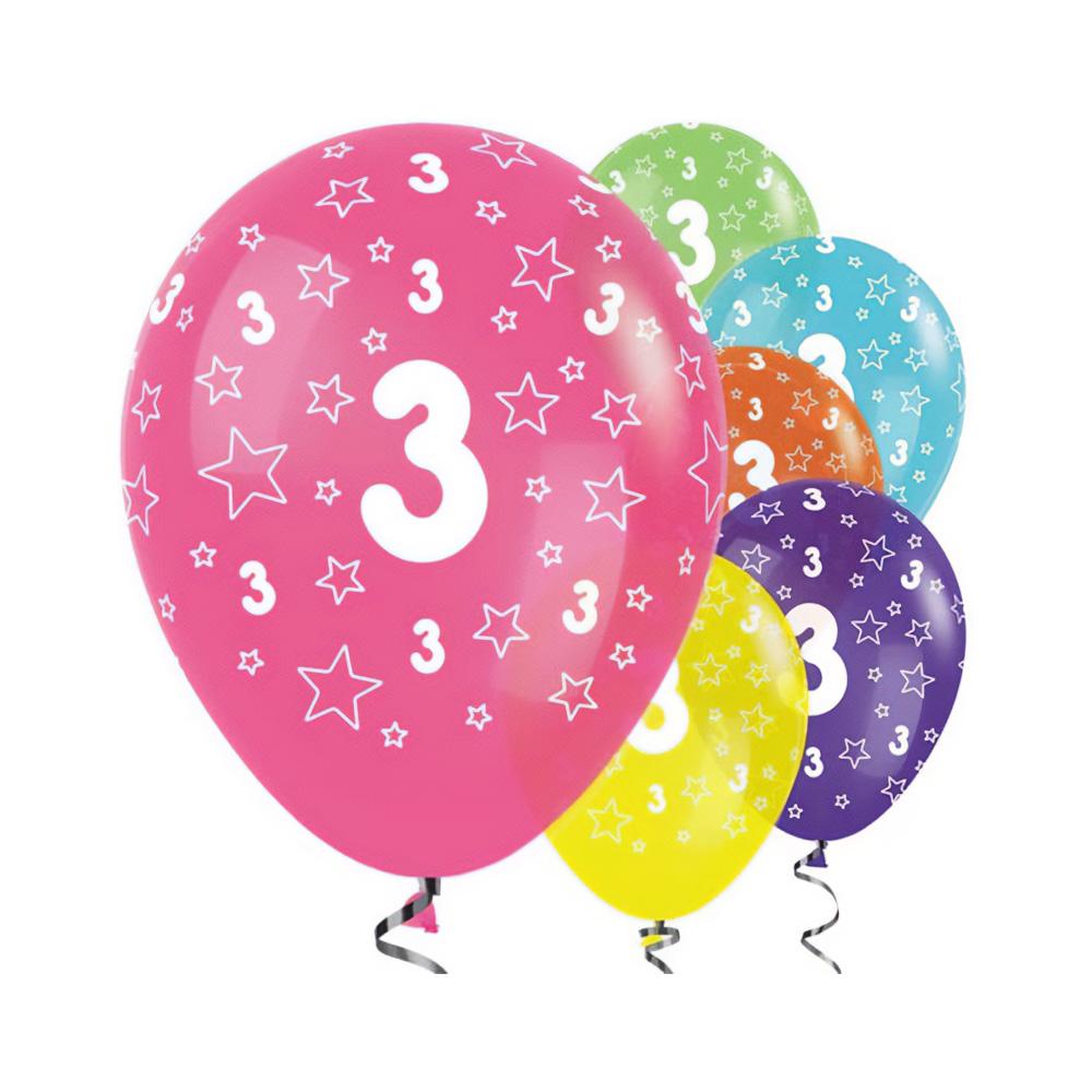 Amscan Латексные шары на 3-й день рождения (Упаковка из 6 шт.)