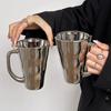 Silver Coffee Mug With Handle Stylish Milk Cup Polished Stainless Steel For Office Home Everyday Use