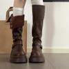 Vintage Hottie Coarse Heel Platform Boots Women'S Summer Skinny Knight Boots