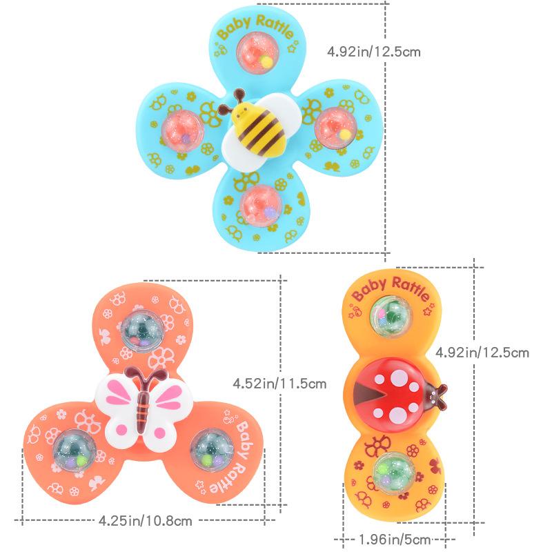 Infant And Child Suction Cup Rotating Music Rattle Toy 0-2 Years Old Baby Bathroom Dining Table Rotating Windmill Toy