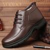 Men's Winter Leather Warm and Plush Non-slip Ankle Boots Sizes 38-48, Winter Leather Boots for Men