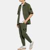 STONE ISLAND FW24 Пима Хлопок Минималистичная Повседневная Рубашка с Пуговицами Твил с Коротким Рукавом Мужские рубашки Мохово-Зеленый 811512410-V0059