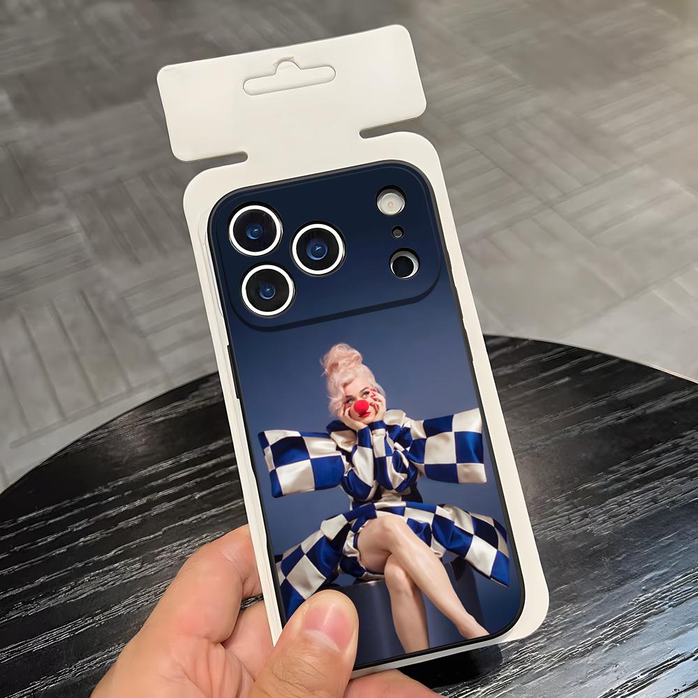 Чехол для телефона певицы К-Кэти Перри Для IPhone 17 Air 16 E Pro Max 15 14 13 Mini 12 Pro 11 Max Plus Черный Мягкий Корпус