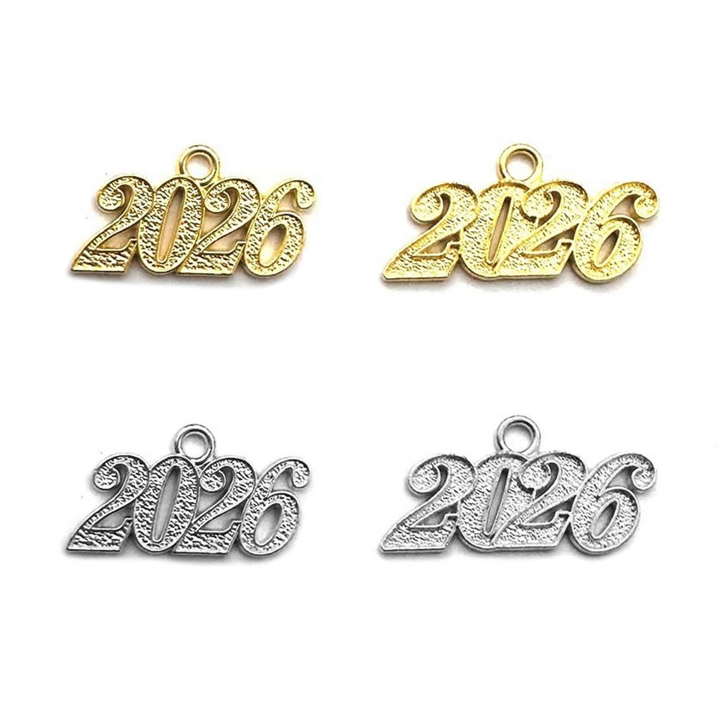 100 шт. Блестящий Год 2026 Металлический Шарм Подвеска для рукоделия Идеально подходит для проектов ручной работы и наборов для изготовления выпускных подарков