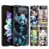 Жесткий ПК чехол для телефона Samsung Galaxy Z Flip 7 6 5 4 Черная крышка для Galaxy Z Flip 3 Складной противоударный Capas Baby Panda Capas