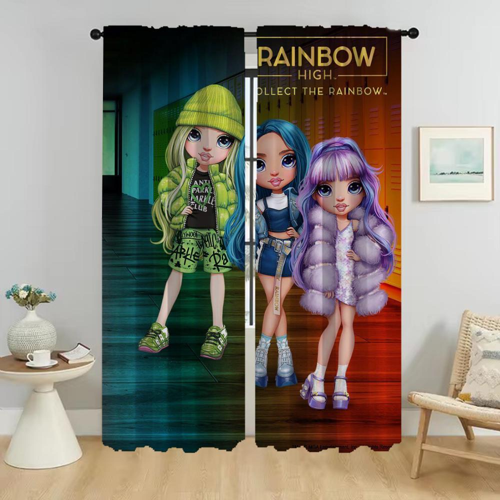 Радужные высокие противомоскитные шторы для гостиной, украшения на Хэллоуин, затемняющие шторы для комнаты, 2-панельные перегородки, шторы для дома