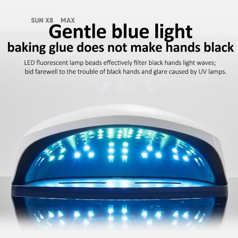 150 Вт SUN X8 MAX УФ-лампа для ногтей с 57 светодиодами, сушилка для ногтей для сушки геля, автоматический сенсорный маникюрный инструмент