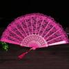 1PC Folding Fans Festival Gift Solid Color Hand Held Flower Fan Hollow Lace Fans Decorative