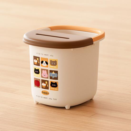 Ведро для ножной ванны Большой вместимости Бочка для хранения с крышкой Мультяшный дизайн Влагостойкое Пылезащитное Ведро для хранения