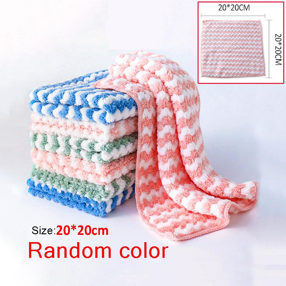 20cm 30cm Dishcloths Coral Fleece Super Absorbent Pan Pot Pads Dishrag Kitchen Dishes Cleaning Rag Towels Napery Dishcloth Rags