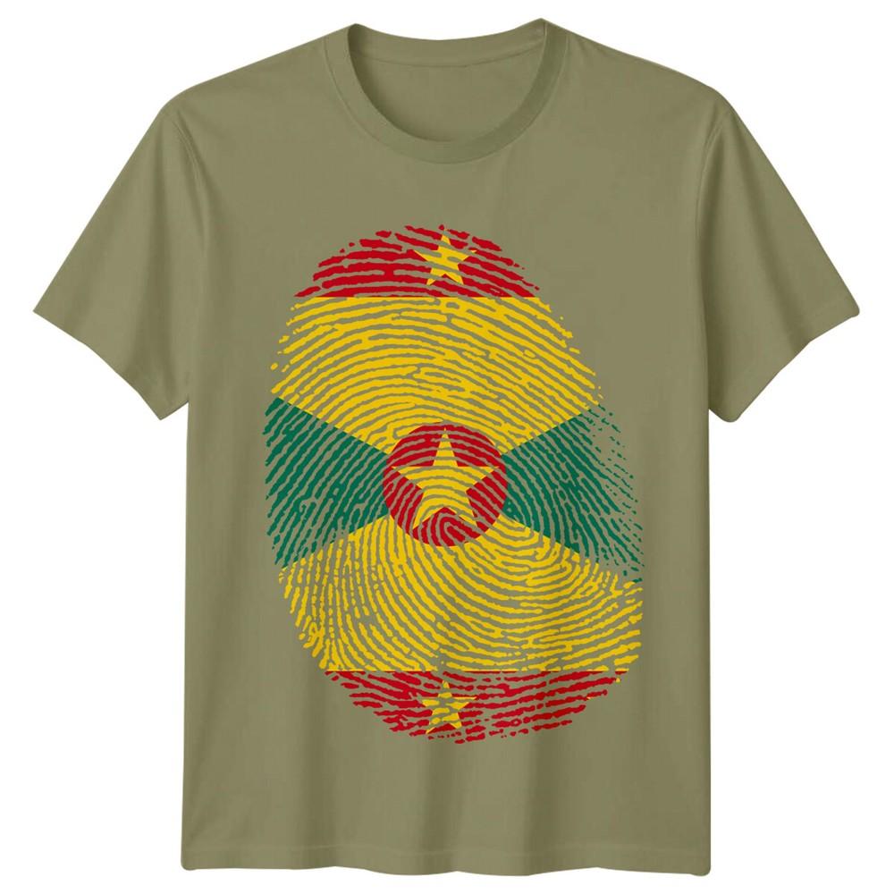 Grenada Flag Fingerprint Travel Unisexs TShirt Island Pride Tee