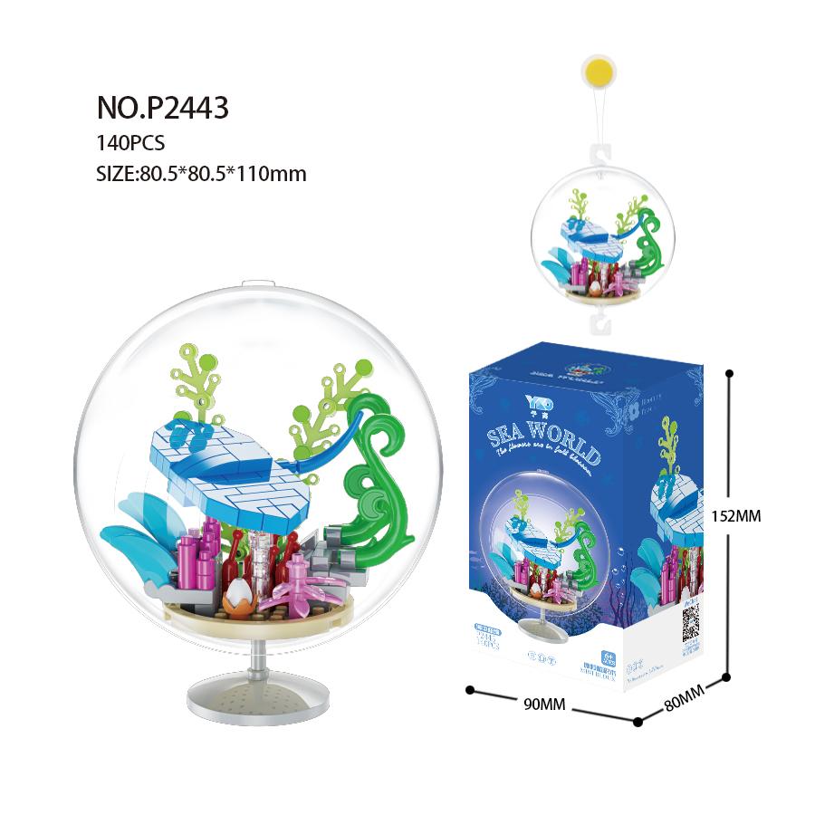 New Design Ocean Ball Pendant Educational Toys Micro Building Blocks Animals Models Kids Toys Creative Ornaments