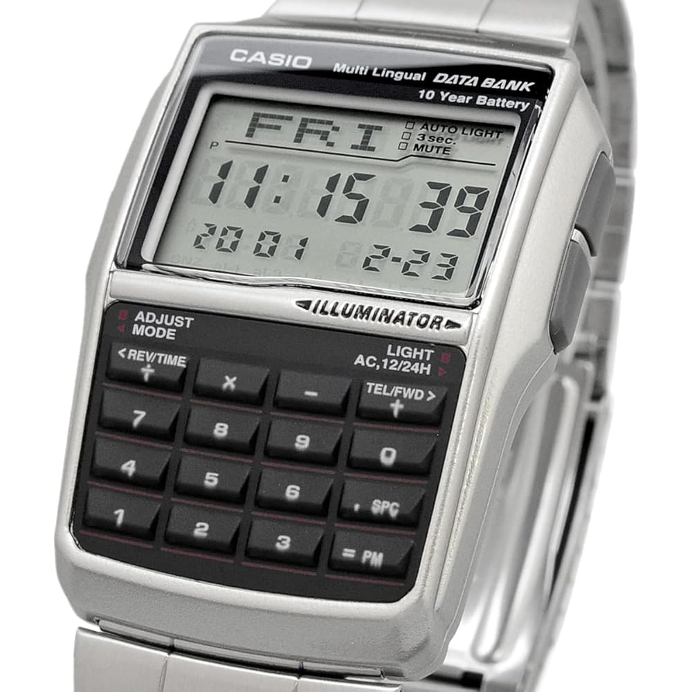 Casio CASIO DATA BANK Цифровые часы DBC-32D-1A Мужские Серебристый Металлический Ремешок Модель для Зарубежного Рынка [Параллельный Импорт]