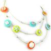 [H3508] - Orange Green 'Liberty' Designer Necklace