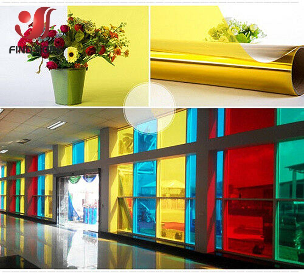 Прозрачная оконная пленка многоцветная солнечная тонировка самоклеящаяся витражная декоративная виниловая пленка рулон DIY A4 20/40*120 см
