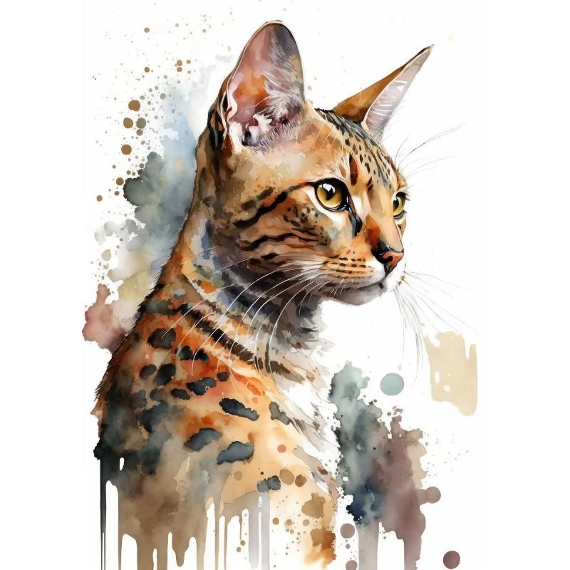 Ретро Элегантный Милый Акварельный Сиамский Английский Короткошерстный Кот Арт Постер Масло Холст Печатная Фреска Гостиная Спальня Домашнее Украшение