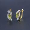 Natural Peridot Clasp Stud Earrings Solid 925 Sterling Silver Yellow Gold Gemstone Fine Jewelry for Women Girl Trend