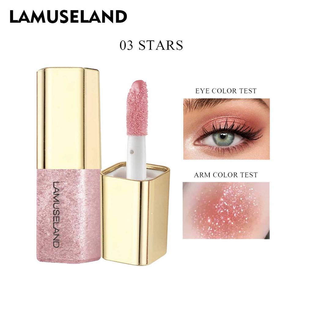 LAMUSELAND Блестящие жидкие тени для век — 8 универсальных цветов для потрясающего макияжа глаз