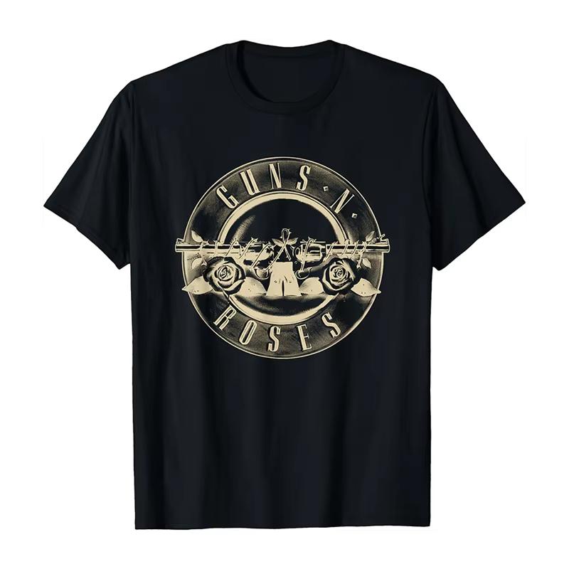 2025 Новые Guns N 'Roses Рок Панк Американский Оверсайз Хай Стрит Мужская и Женская Летняя Хлопковая Американская Удобная Футболка
