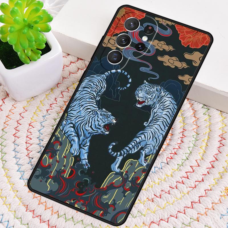 Японский узор с тигром Силиконовый чехол для телефона Для Samsung Galaxy note 10 pro S26 S25 S24 S23 S22 S21 Plus S25Ultra Capa Чехол