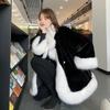 Меховое пальто женское новое осенне-зимнее пальто с имитацией лисьего волоса молодежное утолщенное модное пальто из кроличьей шерсти свободная шаль