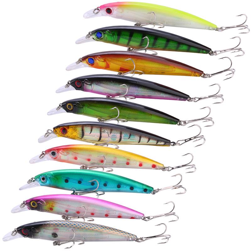 Рыболовные приманки, 10 шт., Topwater Pencil Popper, пластиковые приманки для литья, троллинга, воблеры, жесткая наживка для рыбалки