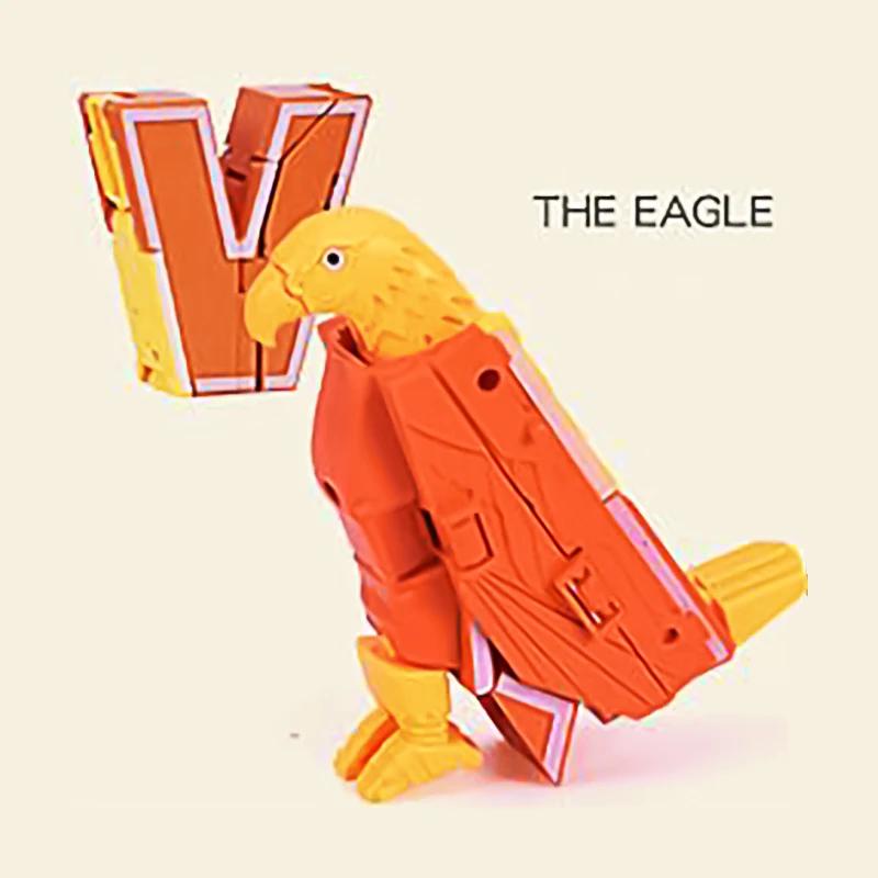 Новые обучающие игрушки 26 букв Изучаемые слова Трансформируемые Собираемые Роботы Алфавитные игрушки Для детей Подарки Учись Играй Робот-игрушка