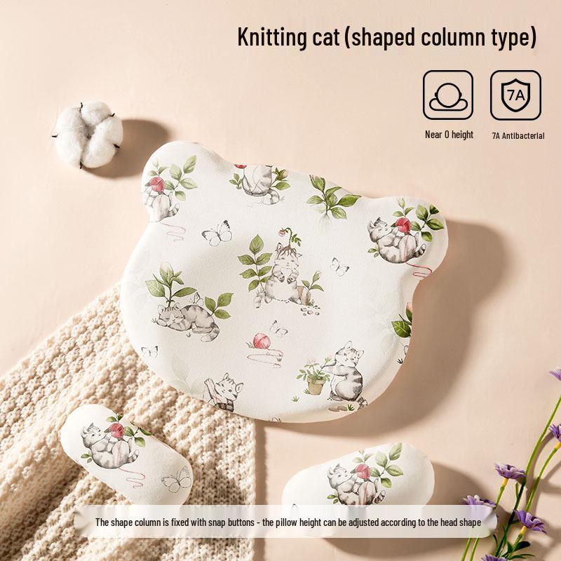 Memory Foam Baby Head Shaping Pillow for Newborns (0-12 Months) - All-Season Use