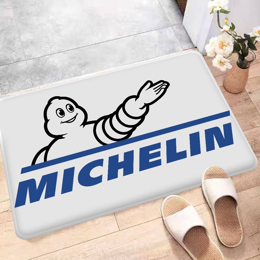 Коврик для ванной M-Michelins с логотипом, противоскользящий, впитывающий воду, длинный полосатый коврик-подушка, коврик для спальни, коврик для декора отеля