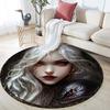 Dark Maiden pattern round rug,Carpet Rug for Living Room Bedroom Playroom ,Non-slip Floor Mat,Holiday Gifts and Birthday Gifts.