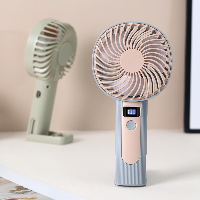Mini Fan Digital Display Turbo Fan Portable Handheld Mini Fan Outdoor Adjustable High-Speed Electric Fan USB Rechargeable Fan