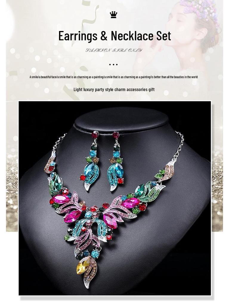 Преувеличенный ретро набор ожерелий с масляной живописью: Европейский и американский дизайн Ключичная цепочка Аксессуар для свитера