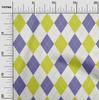 oneOone Cotton Flex Lime & Blue Fabric Check Argyle Dress Material Fabric Print Fabric By The Yard 40 Inch